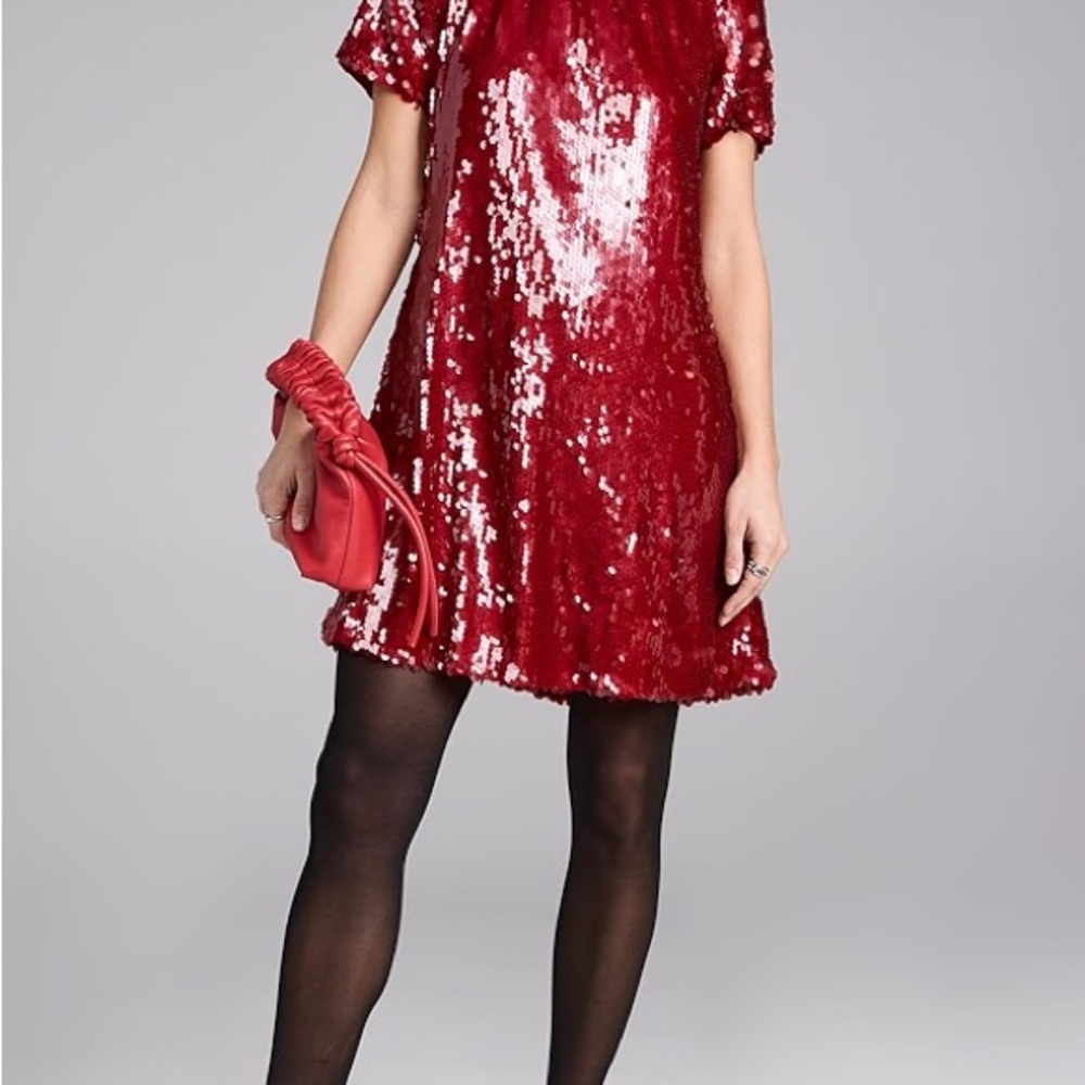STAUD Mini Ilana dress in red sequin
